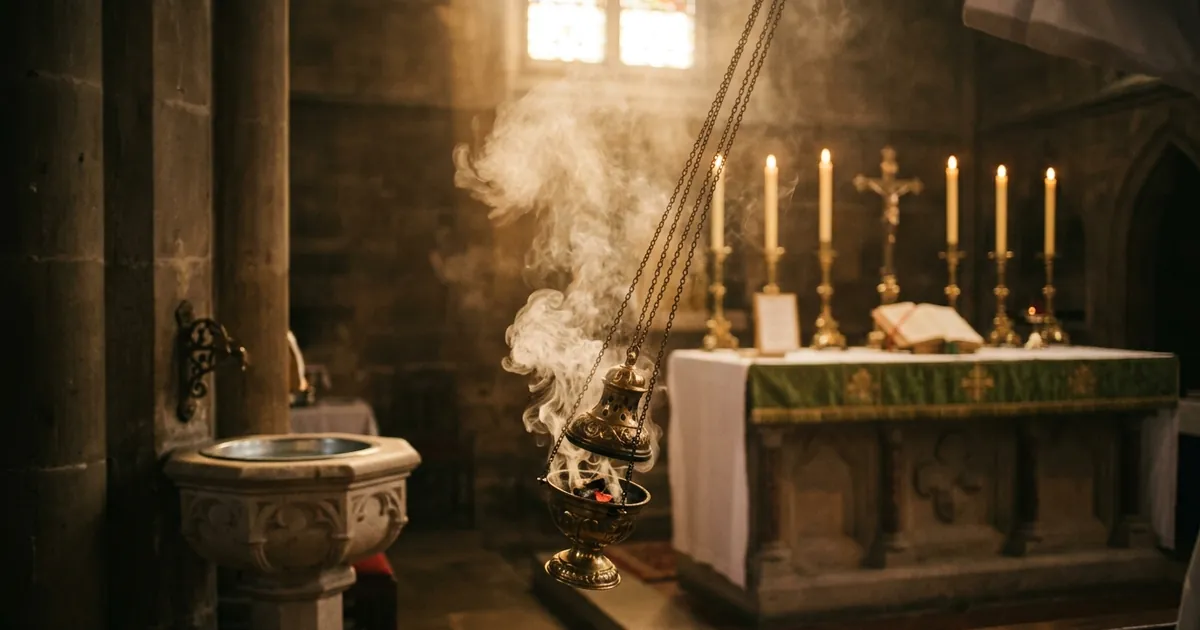 Illustration for Why Catholics Use Incense, Holy Water, and Candles