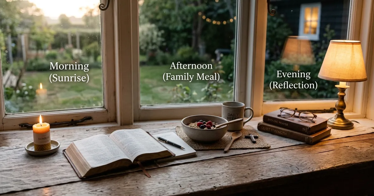 Illustration for Daily Catholic Prayers for Morning, Meals, and Night