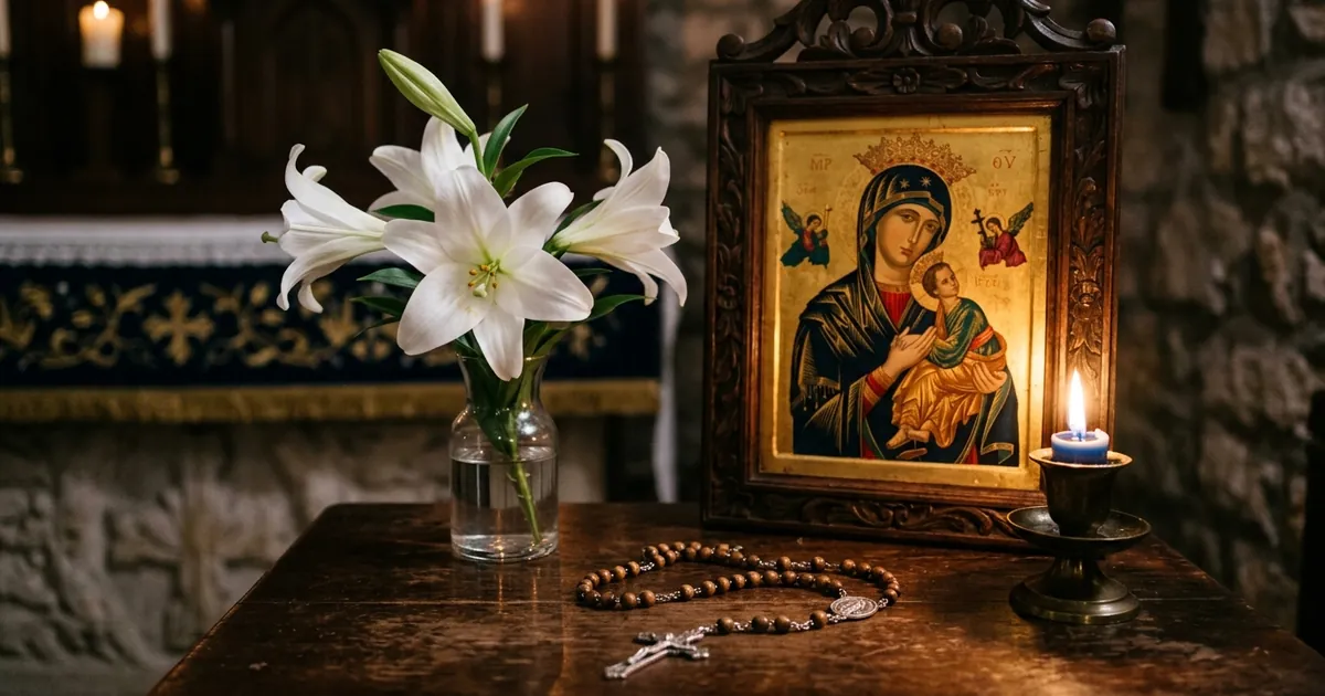 Illustration for Ave Maria: The Hail Mary in Latin