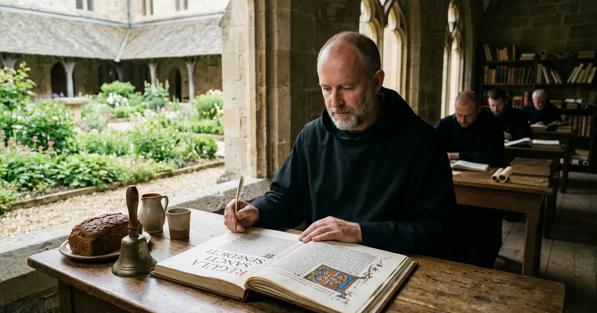 Illustration for St. Benedict of Nursia: Prayer, Work, and a Rule for Life