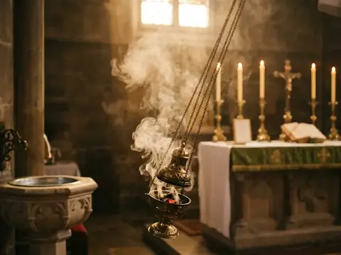 Illustration for Why Catholics Use Incense, Holy Water, and Candles
