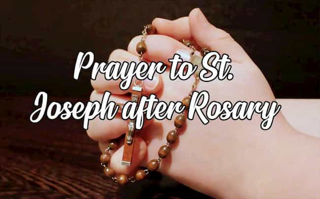 Prayer to St Joseph after the Rosary
