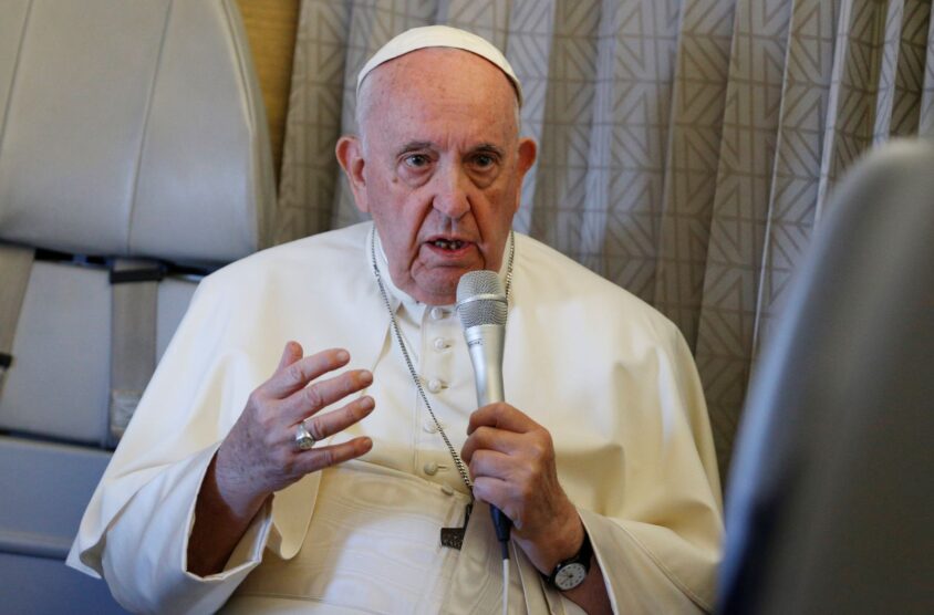 Pope: Under right conditions, nations may buy weapons for self-defense